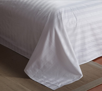 Drap de lit C 60x40 173x120 3cm à rayures en satin blanc 100% coton 300tc pour hôtel
