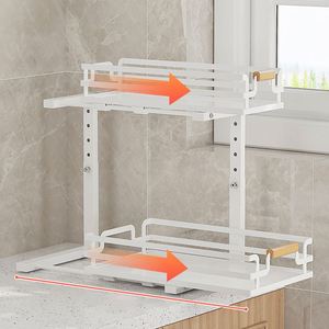 2 Pack Customized Design Bathroom Sliding Under Sink Storage Rack Kitchen Cabinet <b>Shelf</b> Pull Out Accessories Cupboard Organizer - Product Image 5