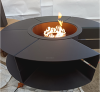 Table de foyer au gaz à allumage à distance en acier au carbone mat personnalisée de haute qualité