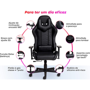 เก้าอี้เกมมิ่ง OEM ขายส่ง รุ่น Ergonomic สีดำ สำหรับสำนักงาน พร้อมที่วางแขน 3 มิติ และฐานไนลอน สำหรับการตั้งค่า<span class=keywords><strong>เกม</strong></span>แบบแข่งขัน - Product Image 6