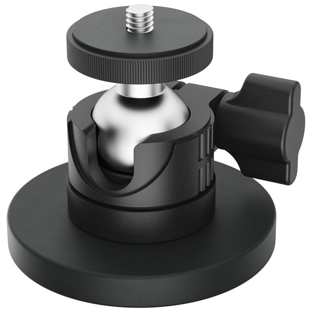 Black Magnetic Camera Mount Strong Magnetic Mount with 360° Rotation Ball Head, Security Camera Base Holder with 1/4 Inch Thread