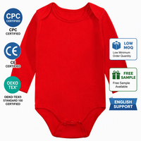 Livraison rapide rouge nouveau-né bébé body personnalisé vêtements de noël à manches longues 100% coton blanc bébé barboteuses pyjama en gros