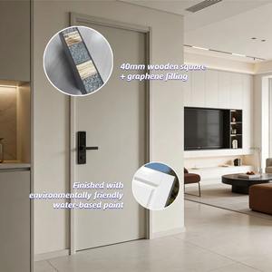 <span class=keywords><strong>Porte</strong></span> en bois composite <span class=keywords><strong>laqué</strong></span> couleur unie, style minimaliste moderne, insonorisée pour chambre, salle de bain, cuisine, intérieur - Personnalisable - Product Image 5