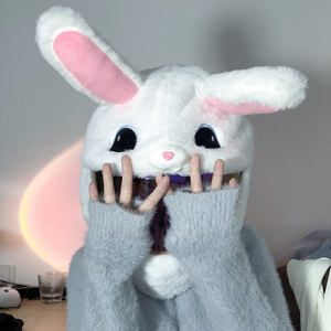 หมวกกันน็อคแฟนซีรูปกระต่ายน่ารัก วัสดุ ABS สำหรับเด็กผู้หญิง ลายการ์ตูนสัตว์ ดีไซน์ตลก สภาพใหม่ - Product Image 1