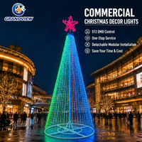 Árbol de Navidad LED RGB Comercial para Exteriores, Árbol Gigante Programable con Estructura de Acero para Decoración de Plazas Municipales y Centros Comerciales