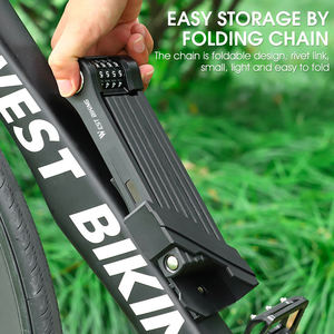 Antivol à combinaison pour vélo, chaîne pliable robuste, sécurité renforcée pour moto, VTT, vélo de route - Product Image 3