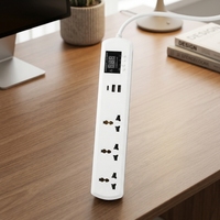 Protector de Voltaje JIUJI JJSVA-QCR3 con 3 Tomas de Corriente USB y Voltaje/Corriente Ajustables para Refrigerador