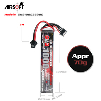 Batterie LiPo RC GNB GAONENG 1000MAH 3S 11.1V 30C 60C, connecteur AirSoft SM