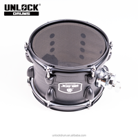 Tambour Tom en maille noire de 8 pouces pour kits électroniques |   Déclencheur à double zone |   Compatible