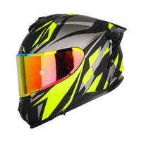 Casques de moto moulants unisexe, équipement complet à double objectif, visage couvert rouge, noir, scintillant, flash, résistant à la chaleur