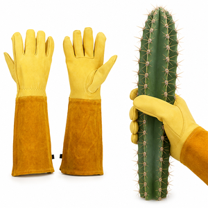 Professional Thorn Proof Leather Gardening <b>Gloves</b> <b>Long</b> Sleeve Rose Pruning <b>Gloves</b> Cowhide Work <b>Gloves</b> for Men and Women - Product Image 1