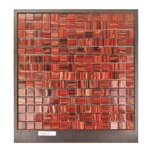 Tuiles de <span class=keywords><strong>piscine</strong></span> à <span class=keywords><strong>prix</strong></span> avantageux, mosaïque de verre brillant rouge vin avec veinage doré - Product Image 1