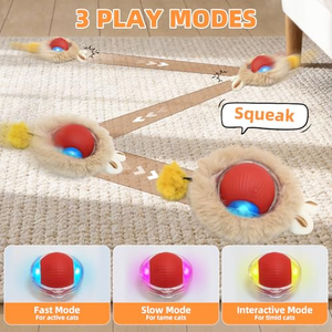 Jouets interactifs pour chats : Balle roulante rapide dans un tapis de jeu, balle automatique pour chat dans une pochette - Product Image 5