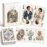 Cartes à jouer personnalisées en aquarelle pour mariage, portrait de couple, jeu de poker, cadeau souvenir de jardin espagnol