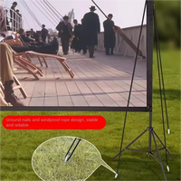 NVVDOOO Écran de projection portable pliable 150 pouces blanc mat pour extérieur, trépied de sol, accessoires de studio photo