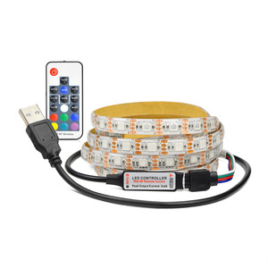 Tiras <span class=keywords><strong>led</strong></span> de 5V, iluminación trasera para ordenador portátil, TV, <span class=keywords><strong>USB</strong></span>, resistente al agua, <span class=keywords><strong>rgb</strong></span> 5050 - Product Image 1