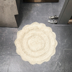 Alfombra de Baño Impermeable de Algodón Directo de Fábrica para Uso Doméstico y Hotelero, Antideslizante, Absorbente, Acolchada, con Diseño de Flores y Olas Marinas - Product Image 3