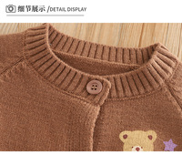 Automne nouveau style tricoté rose et beige bébé fille une pièce pantalon en gros-ensemble chemise et pull kaki pour enfants