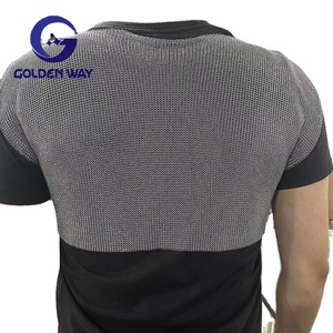 ステンレス鋼製溶接ナイフ対応シャツ、メタルリングメッシュTシャツ、ボディプロテクト、防刃チェーンメールベスト（胸部保護用） - Product Image 4