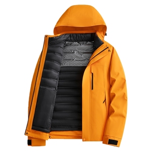 Chaqueta de Plumón de Invierno 2 en 1 con Forro Desmontable, Transpirable, Impermeable, de Poliéster, para Senderismo al Aire Libre - Product Image 1