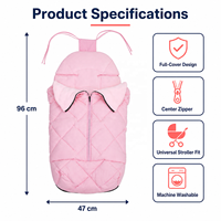 Gigoteuse imperméable pour bébé, 2,5 tog, rose, pour l'hiver, avec fermeture éclair, pour bébé de 6 mois