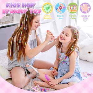 Kit de perles pour tresses de cheveux DIY pour filles de 6 à 12 ans, ensemble d'<span class=keywords><strong>accessoires</strong></span> de cheveux tendance, fabrication de <span class=keywords><strong>bijoux</strong></span> pour enfants, tresses, cadeaux d'anniversaire - Product Image 2