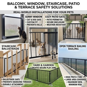 Filet de sécurité pour animaux de compagnie sur mesure OEM, filet de <span class=keywords><strong>protection</strong></span> pour balcon, barrière pour <span class=keywords><strong>chat</strong></span>, clôture pour chien, logo personnalisé, marque privée, fabricant en gros - Product Image 5