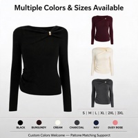 Pull en tricot élégant à manches longues pour femme, style coréen, détails boutonnés, automne