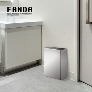FANDA Design Moderno Aço Inoxidável Resíduos <span class=keywords><strong>Bin</strong></span> Escovado Acabamento Open Top Comercial Trash <span class=keywords><strong>Indoor</strong></span> Can Made in Taiwan - Product Image 3