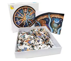Menerima kustomisasi permainan edukasi dewasa pola budaya 1000 bagian teka-teki Jigsaw dengan kotak