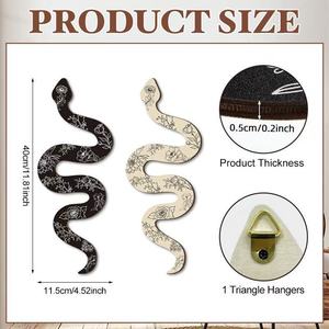 Decoración de Pared con Diseño de Serpiente, Estilo Bohemio, Patrón de Plantas, Color Negro Natural de Madera, Forma Irregular, Pieza Única - Product Image 4
