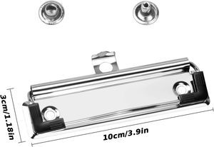 Suministros de Oficina Comerciales, Clip para Menús Plateado de 120 mm, Clip Plano con Resorte, Pinza Metálica para Portapapeles con Gancho para Colgar - Product Image 3