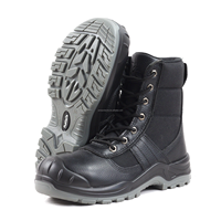 Bottes de sécurité montantes à embout d'acier en cuir litchi noir antidérapantes unisexe pour le travail, la construction, l'usine, l'exploitation minière Printemps-Été
