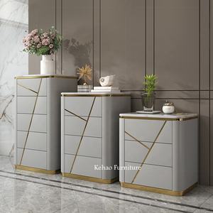 Commode de rangement en cuir microfibre, commode moderne, à superposer, de luxe, pour chambre à coucher, <span class=keywords><strong>armoire</strong></span> de rangement en marbre - Product Image 5