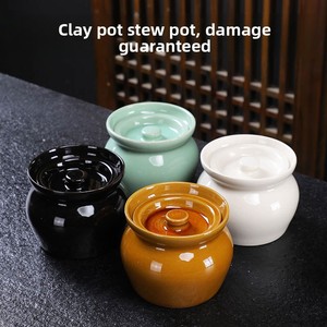 <span class=keywords><strong>Pot</strong></span> à ragoût individuel <span class=keywords><strong>en</strong></span> céramique de style chinois <span class=keywords><strong>avec</strong></span> couvercle, sans poignée, pour soupes et miel - Product Image 1