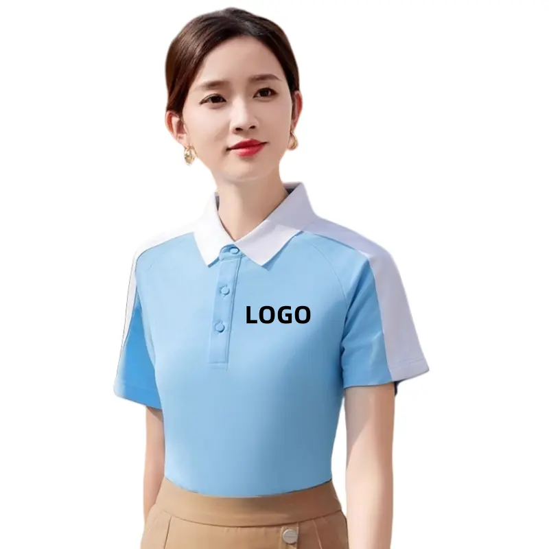 Camiseta polo de poliéster para homens e mulheres, camiseta de golfe com estampa personalizada de logotipo em branco e de secagem rápida para adultos e crianças