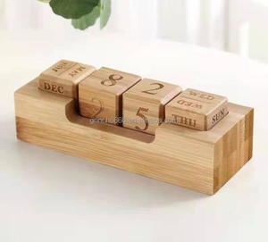 Blocs de <span class=keywords><strong>calendrier</strong></span> annuel de bureau <span class=keywords><strong>en</strong></span> bois <span class=keywords><strong>2023</strong></span>, <span class=keywords><strong>calendrier</strong></span> perpétuel Vintage avec affichage <span class=keywords><strong>en</strong></span> Cubes de mois, Date et <span class=keywords><strong>semaine</strong></span> pour le bureau à domicile - Product Image 2