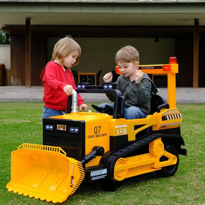 Bulldozer eléctrico ARM de 12V, color amarillo, juguete de construcción para niños y niñas - Product Image 1