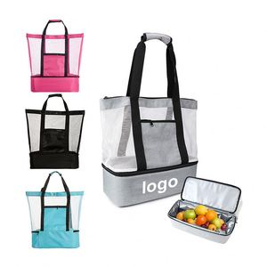 Sacs isothermes de pique-nique en maille avec fermeture éclair, personnalisables avec logo, sacs à dos thermiques pour livraison de repas, sacs promotionnels - Product Image 1