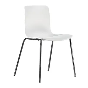 Home Furniture Plastic Seat Mental Leg Dinning Chairs Factory Plastic Dining Room Pp Modern Nordic Design Plastic Dining Chair