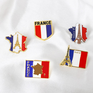 Broche creativo de la Torre <span class=keywords><strong>Eiffel</strong></span> de París, Bandera de París, emblema de Metal, sombrero, bolsa de ropa, insignia decorativa de aleación, regalos de recuerdo turístico - Product Image 1