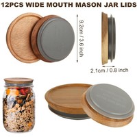 Couvre-bocal rond en bois de noyer et d'acacia personnalisé pour bouteilles en verre, design moderne et simple, usage domestique