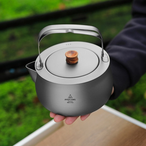 Bouilloire Portable Titane Thé Café Bouilloire <span class=keywords><strong>Vaisselle</strong></span> Pot Fournitures Plats Touristiques <span class=keywords><strong>Randonnée</strong></span> Équipement De Cuisine - Product Image 6