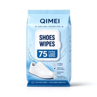 Lingettes nettoyantes pour chaussures avec logo personnalisé OEM, 75 lingettes extra larges pour baskets avec couvercle à clapet, marque privée