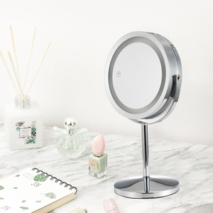 Double Sided Round Magnifying LED Makeup <strong>Mirror</strong> Standing <strong>360</strong> Degree Swivel Vanity <strong>Mirror</strong> CE 10x Magnified Lighted Makeup <strong>Mirror</strong> - Product Image 2