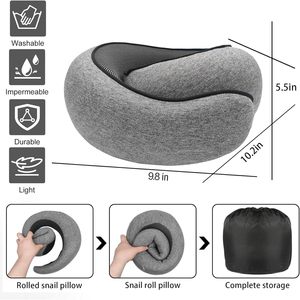 Almohada de Viaje con Soporte para el Cuello, con Logotipo Personalizado, Precio de Fábrica OEM, Lavable, en Forma de U, de Espuma Viscoelástica, para Avión - Product Image 2