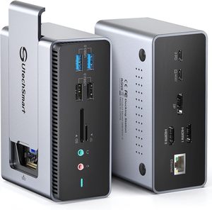 Base de Conexión Tipo C 15 en 1 con Carcasa para SSD, Monitores Triples, MST USB C, Compatible con Discos Duros, para MacOS y Windows - Product Image 1