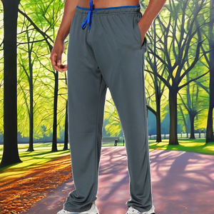 Pantalon de jogging et de sport pour homme 2026, noir, léger, respirant, en coton, coupe droite, poches latérales, séchage rapide, taille haute élastique - Product Image 2