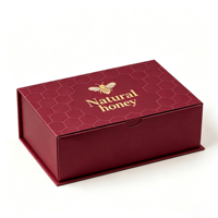 Gros Boîte cadeau miel bordeaux tiroir avec relief papier spécial insert EVA