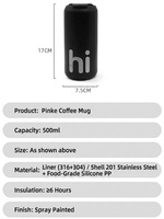 Gobelet isotherme personnalisé de 500 ml (17 oz) pour le voyage, tasse à café portable, joli gobelet en forme de canette de cola, bouteille d'eau sous vide pour cadeaux promotionnels